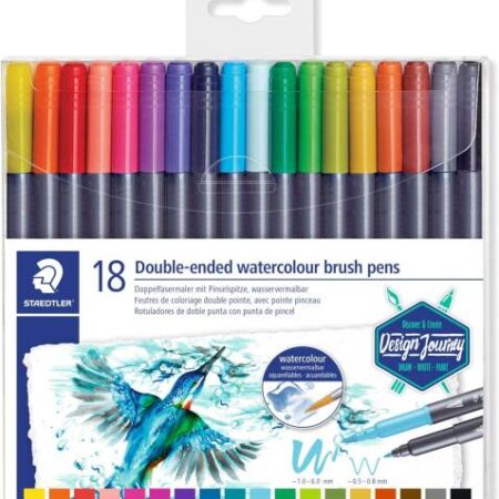 Staedtler Double Ended Watercolor Brush Pens 18/Pkg