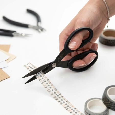 Tonic Studios 817eUS - Tim Holtz 7 Inch Mini Snips Titanium Scissors with Micro Serrated, Non-Stick Blade